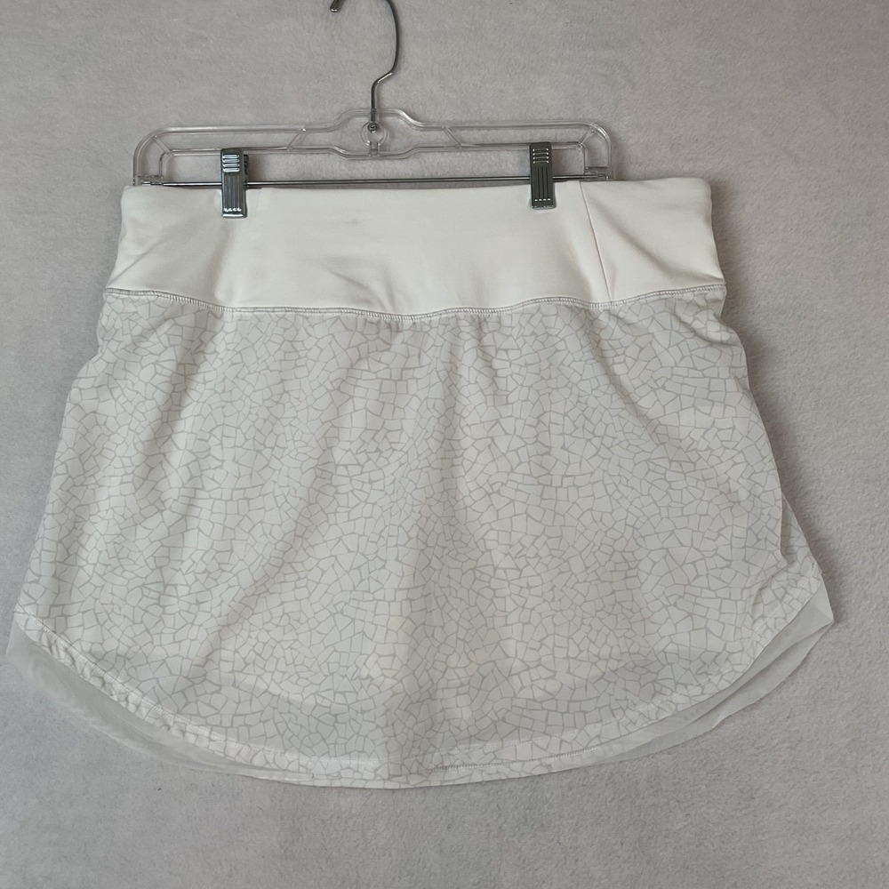 Calia by Carrie Underwood Womens White Geometric Mesh Athletic Skort Size Large
